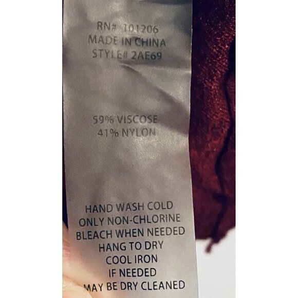 Soft Surroundings Cardigan Sweater Womens Medium Maroon Soft Button Up Longline - Picture 6 of 7